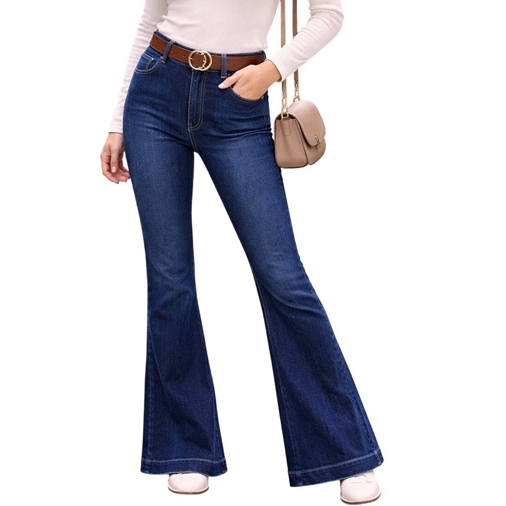 Altar'd State Flare Jeans Women 27 Dark Wash High Rise Front Patch Pocket Denim